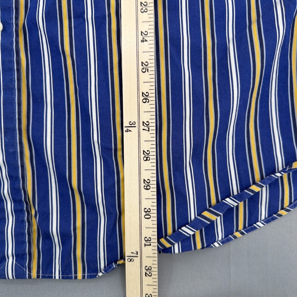 Vintage Polo Ralph Lauren Shirt Men 17.5 XL Blue Striped Regent Classic Fit - Picture 6 of 8
